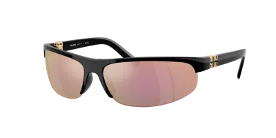 Miu Miu Woman Sunglass Mu A02s In Dark Grey Mirror Pink