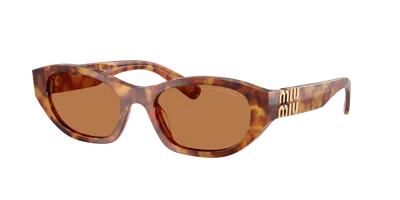 Miu Miu Woman Sunglass Mu A03s In Brown