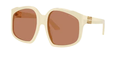 Miu Miu Mu A07sf Acetate Square Sunglasses In Neutral