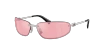Miu Miu A50s Rimless Oval Metal Sunglasses In Pink Mirror
