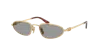 Miu Miu Logo Lettering Oval Sunglasses In Grey