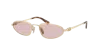 Miu Miu Narrow Oval Sunglasses In Pink