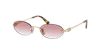 Miu Miu Oval-frame Sunglasses In Clear Gradient Pink