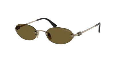 Miu Miu Woman Sunglass Mu A54s In Dark Brown