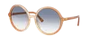 Miu Miu 0mu B02s Miu Regard 26g80o Brown Gradient Brandy Sunglasses In Gold