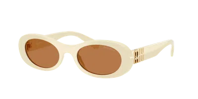 Miu Miu Woman Sunglasses Mu 06zs In Brown