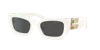 Miu Miu Womens White Mu 09ws Rectangle-frame Acetate Sunglasses In Dark Grey