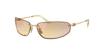 Miu Miu Womens Gold Mu A50s Oval-frame Metal Sunglasses In Yellow Gradient Silver