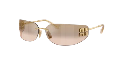 Miu Miu Woman Sunglasses Mu A51s In Bronze Mirrow Gradient