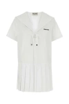 Miu Miu Chic Poplin Mini Dress In White