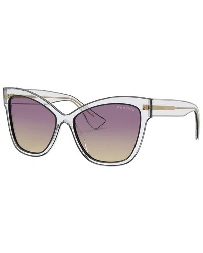Miu Miu Violet Gradient Butterfly Ladies Sunglasses Mu 08vs 03i09b 56 In Black