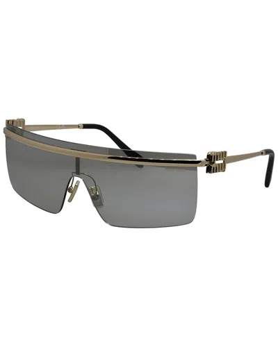 Miu Miu Mask-frame Sunglasses In Gold