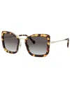 Miu Miu Mu 55vs 51 Tortoiseshell-print Square-framed Acetate And Metal Sunglasses In Brown