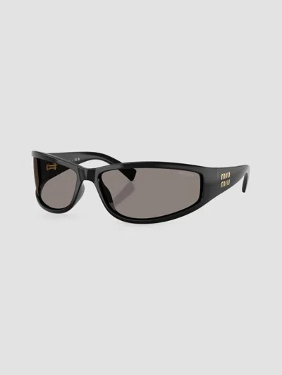 Miu Miu Women's 69mm Wraparound Sunglasses In Black