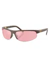 Miu Miu 0mu A02s Rectangular Brown Sunglasses In Pink