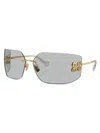 Miu Miu Mu 54ys 80 Rimless Titanium Wrap Sunglasses In Gray