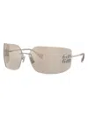 Miu Miu Women's 80mm Shield Sunglasses In Metallic