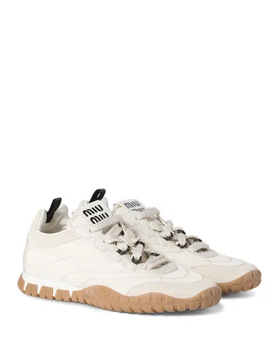 Miu Miu Women's Allacciate Sneakers In White
