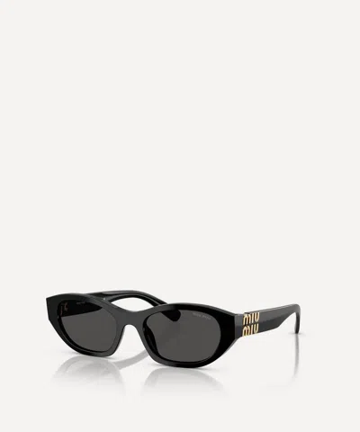 Miu Miu Oval Sunglasses, 53mm In Black