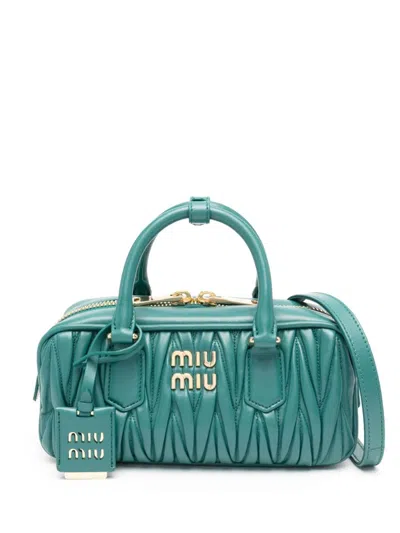 Miu Miu Women Arcade Leather Handbag In Multicolor