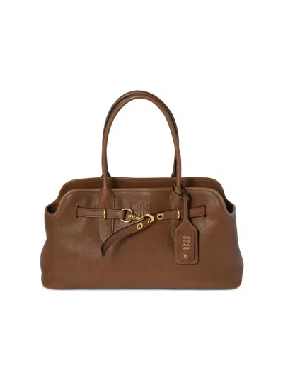 Miu Miu Aventure Shoulder Bag In Brown