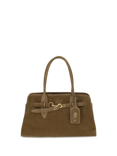 Miu Miu Women Aventure Shoulder Bag In Brown