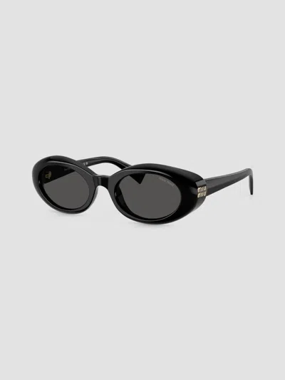 Miu Miu Oval Sunglasses, 52mm In Black