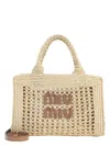 Miu Miu Structured Raffia Handbag With Adjustable Strap