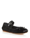 Miu Miu Satin Ballet Flats In Nero