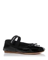 Miu Miu Satin Ballet Flats In Nero