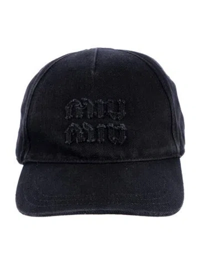 Pre-owned Miu Miu Women's Baseball Cap In Black
