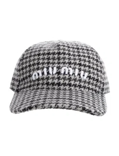 Pre-owned Miu Miu Women's Baseball Cap In Black/white