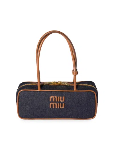 Miu Miu Denim Beau Top-handle Bag In Blue