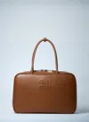 Miu Miu Beau Large Bag In Cognac Colour Leather In Brown