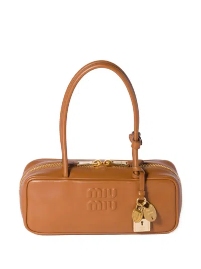 Miu Miu Women Beau Leather Handbag In Multicolor