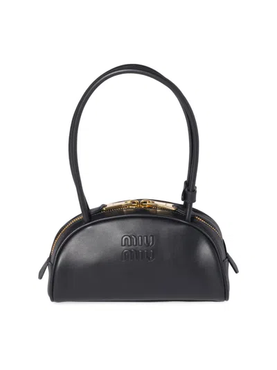 Miu Miu Black Calf Leather Bos Taurus Shoulder Bag