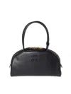 Miu Miu Black Calf Leather Bos Taurus Shoulder Bag In Black
