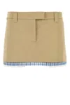 Miu Miu Layered Mini Skirt In Brown