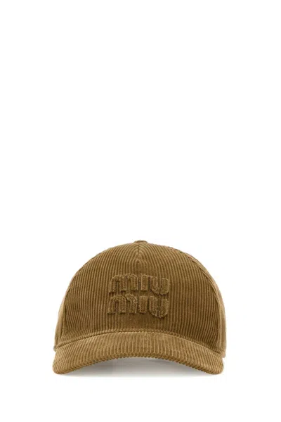Miu Miu Women Biscuit Corduroy Baseball Cap