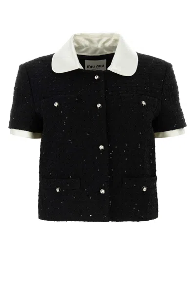 Miu Miu Women Black Boucle Cardigan