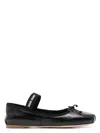 Miu Miu Satin Ballet Flats In Nero