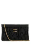 Miu Miu Woman Black Leather Crossbody Bag In Black