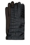Miu Miu Crocodile-embossed Gloves In Black