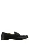 Miu Miu Black Leather Loafers In Black