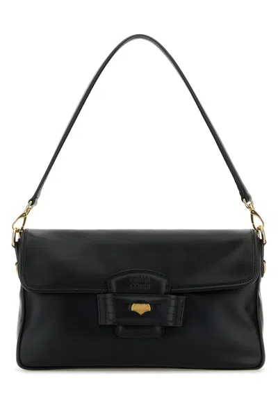 Miu Miu Women Black Leather Penny Shoulder Bag