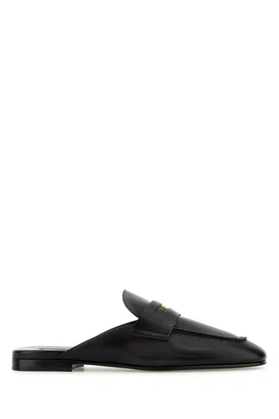 Miu Miu Women Black Leather Slippers
