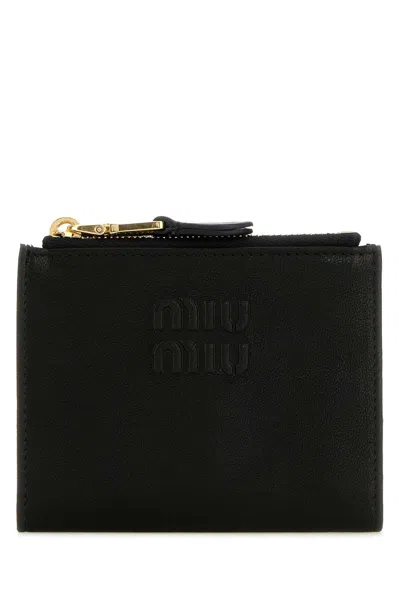 Miu Miu Women Black Leather Wallet