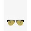 Miu Miu Womens Black Mu 09zs Pilot-frame Acetate Sunglasses In Black