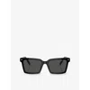 Miu Miu Womens Black Mu 13zs Rectangle-frame Acetate Sunglasses In Black