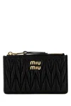Miu Miu Matelassé Nappa Leather Wallet In Black